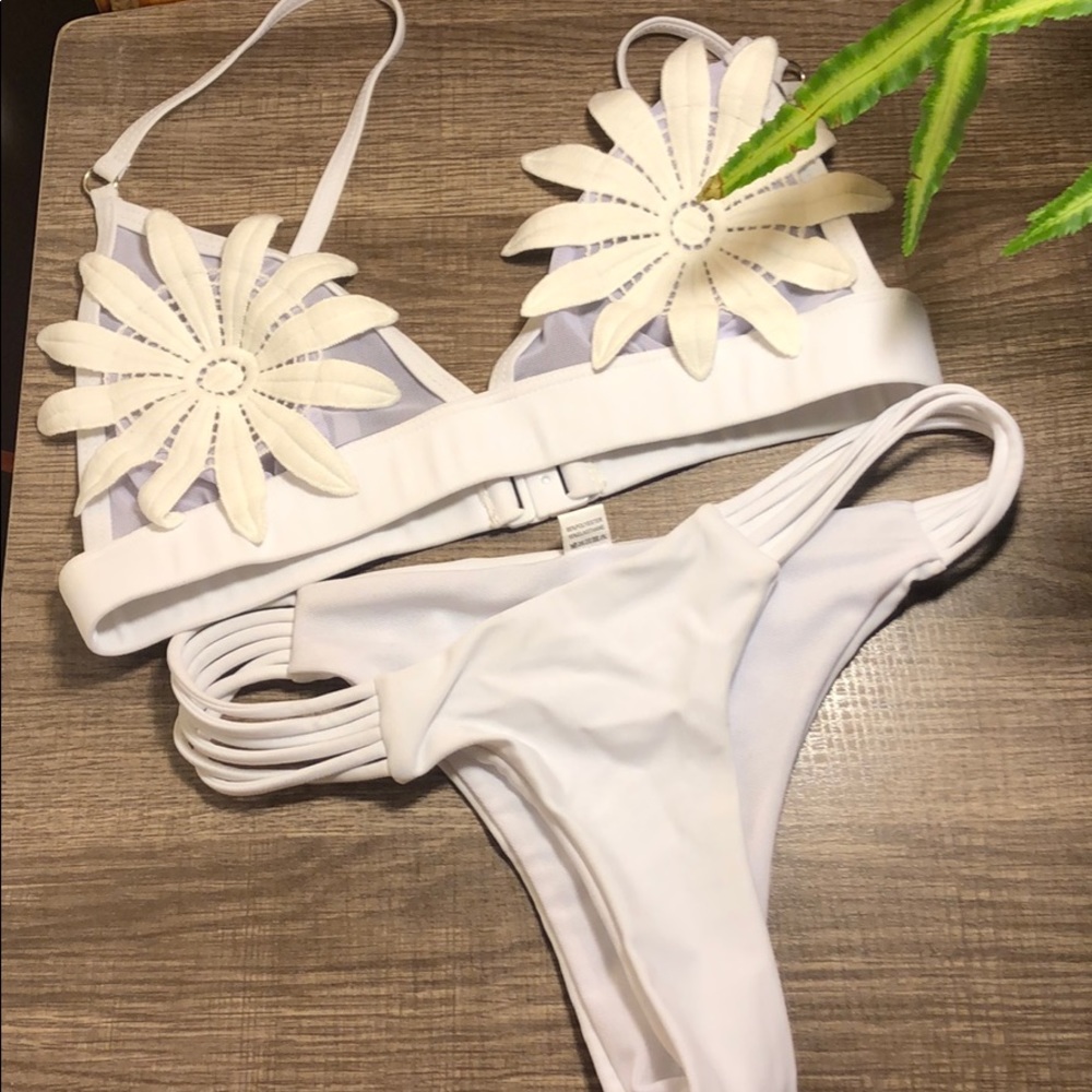 Flirty white bikini